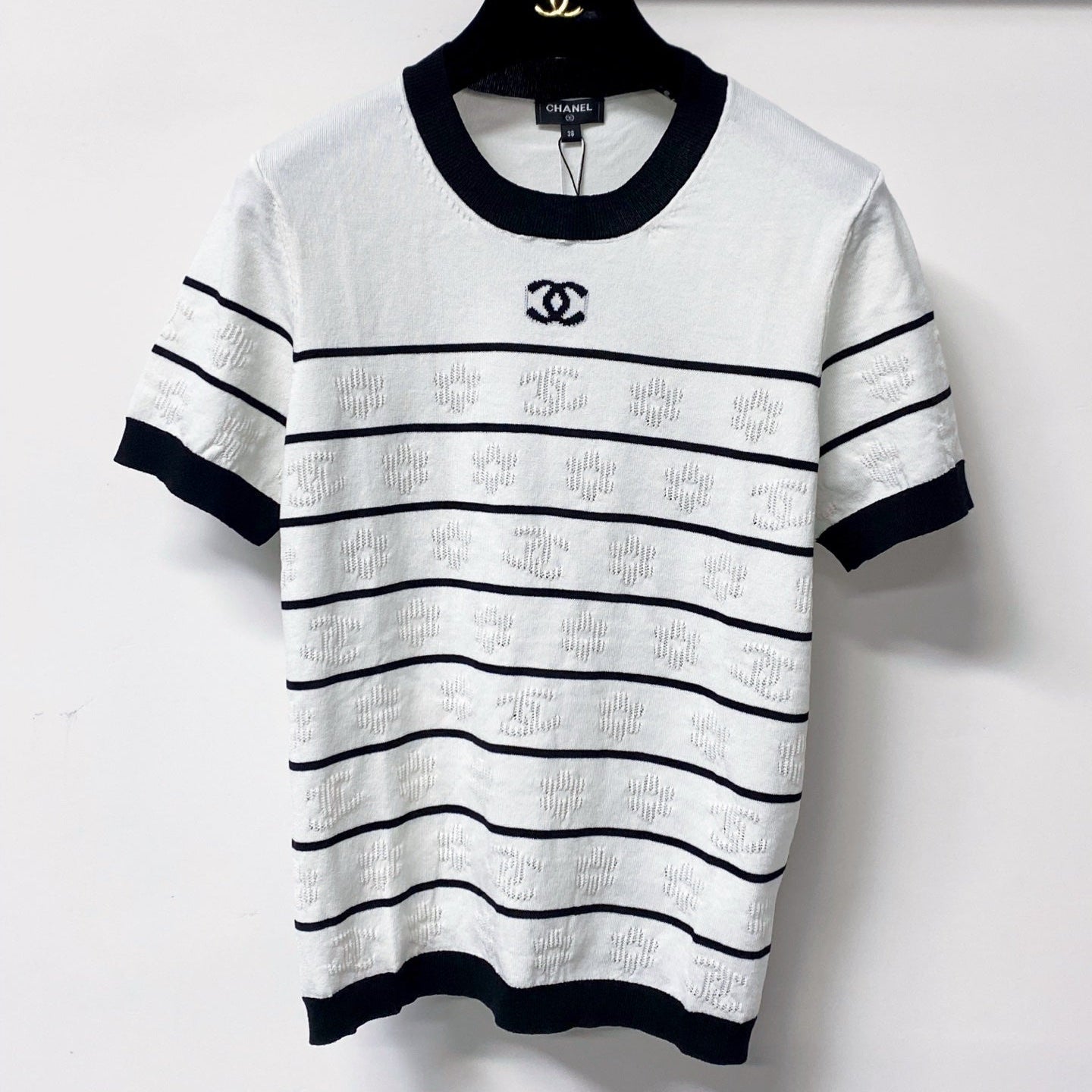CHANEL 26S SHORT SLEEVE KNIT T-SHIRT STYLE 1265