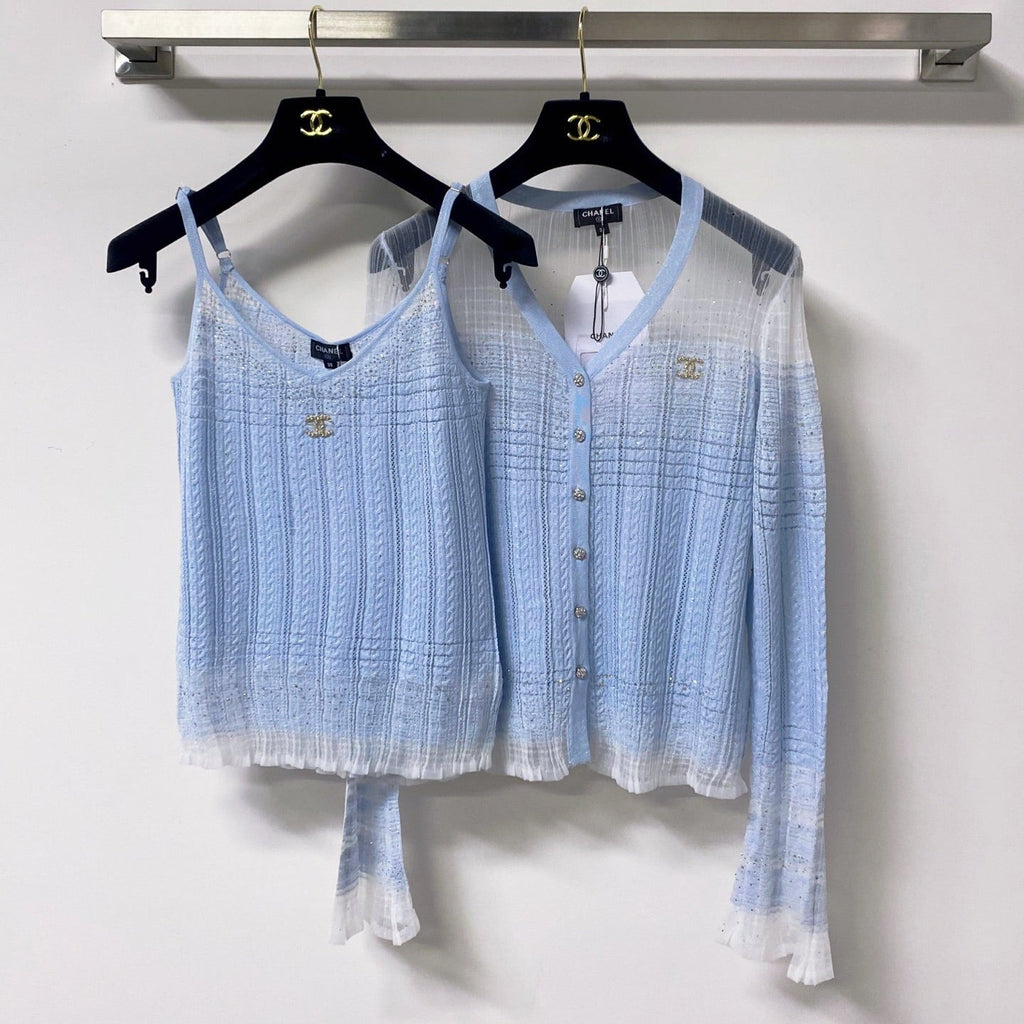 CHANEL 26S KNIT CARDIGAN & CAMISOLE SET STYLE 1268