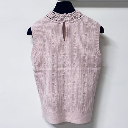 VALENTINO 26S SLEEVELESS CABLE-KNIT TOP 455