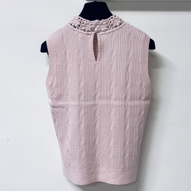 VALENTINO 26S SLEEVELESS CABLE-KNIT TOP 455
