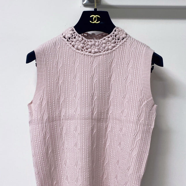 VALENTINO 26S SLEEVELESS CABLE-KNIT TOP 455