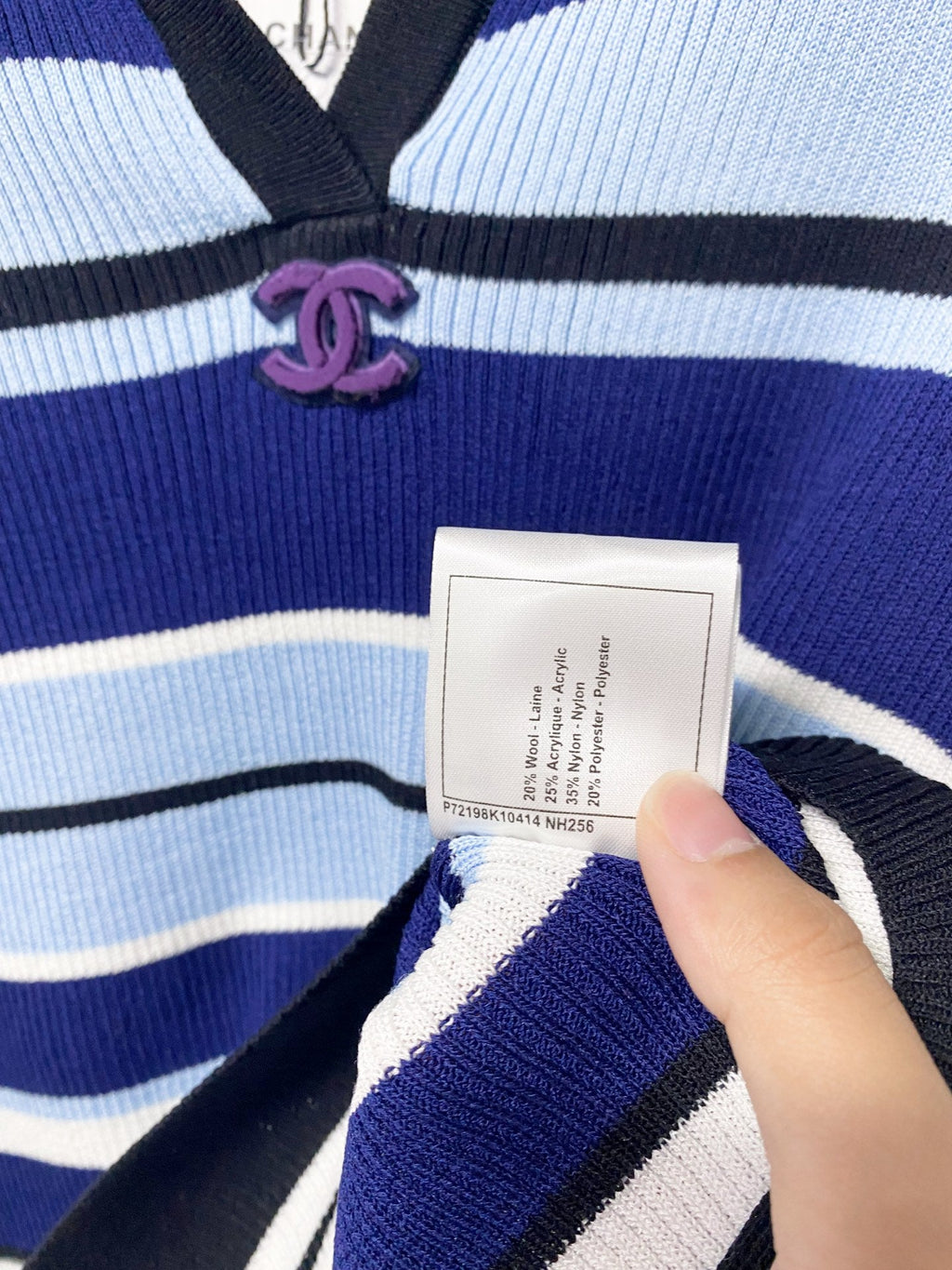 CHANEL 26S EMBELLISHED KNIT POLO TOP 1470