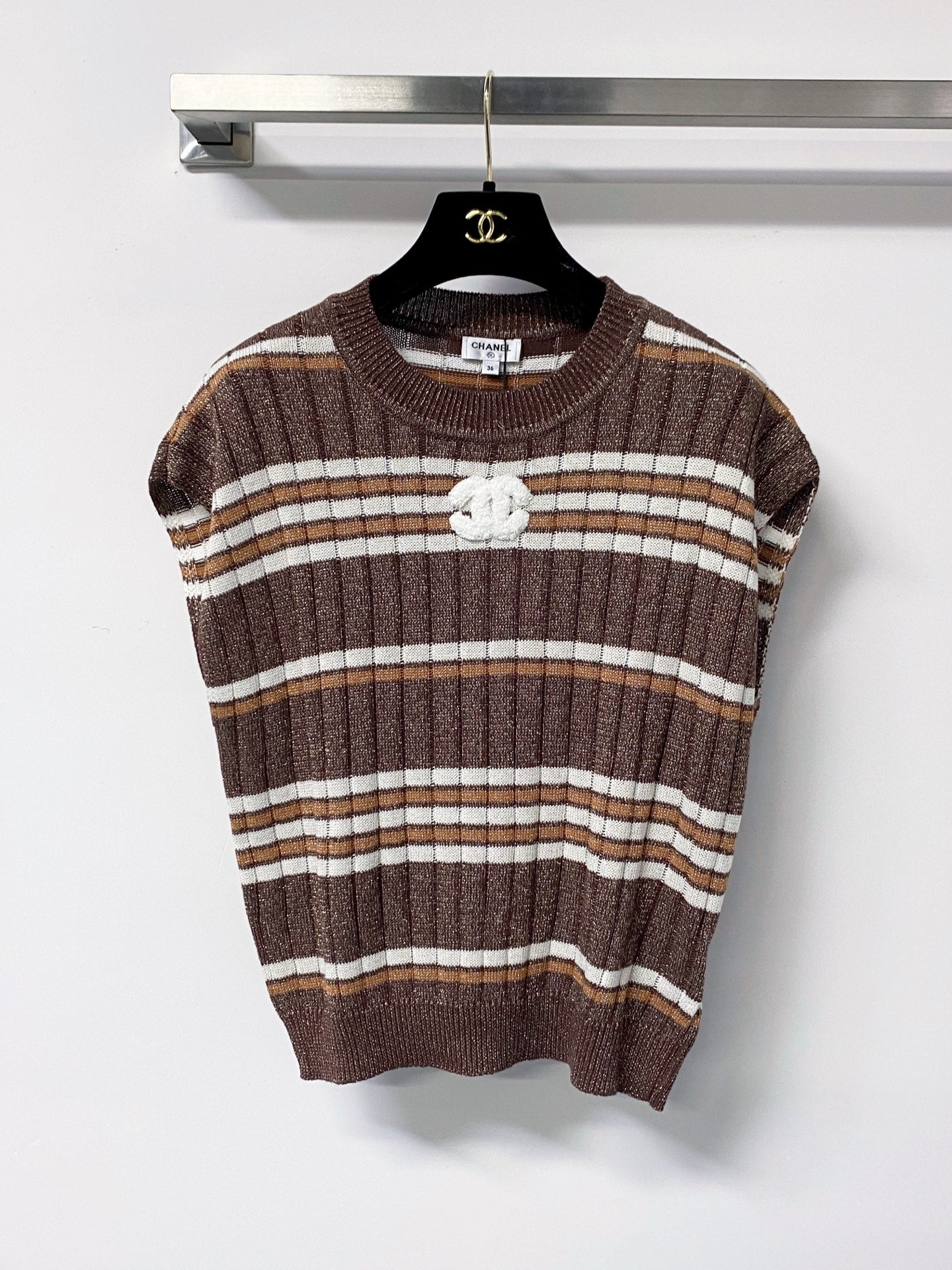 CHANEL 26S SLEEVELESS KNIT TOP 1396