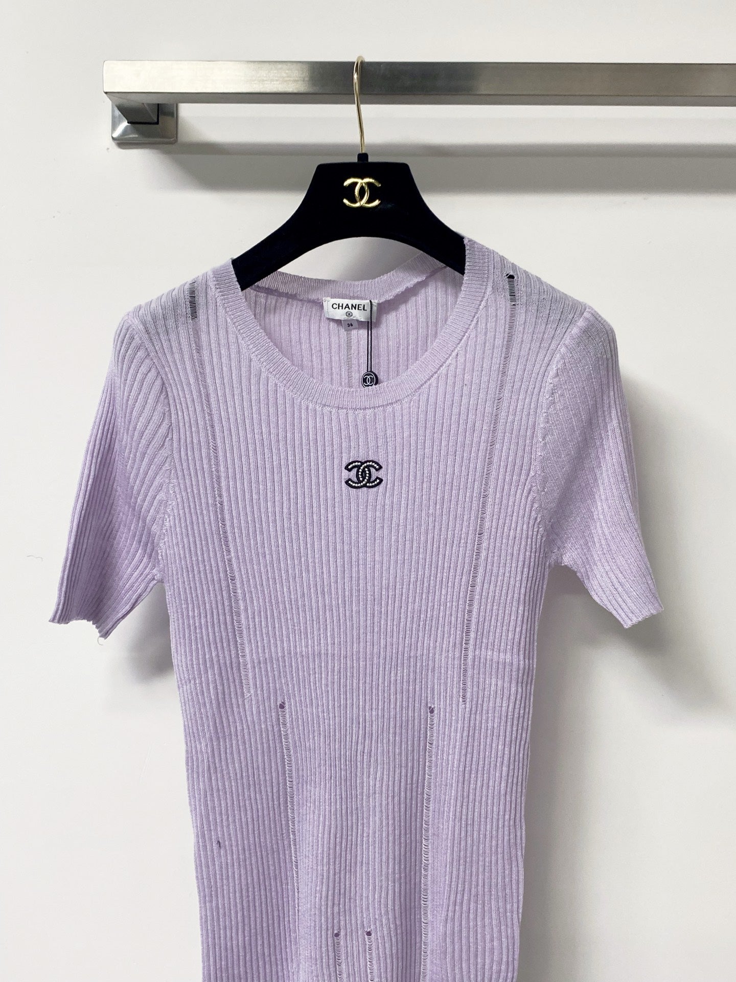 CHANEL 26S SHORT-SLEEVE KNIT TOP 1305