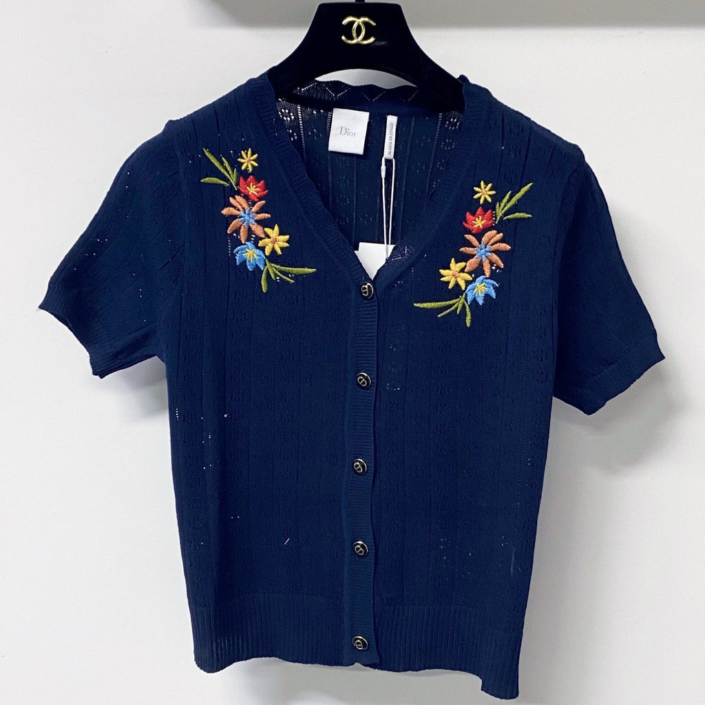 DIOR 26S SHORT-SLEEVE KNIT CARDIGAN 1300