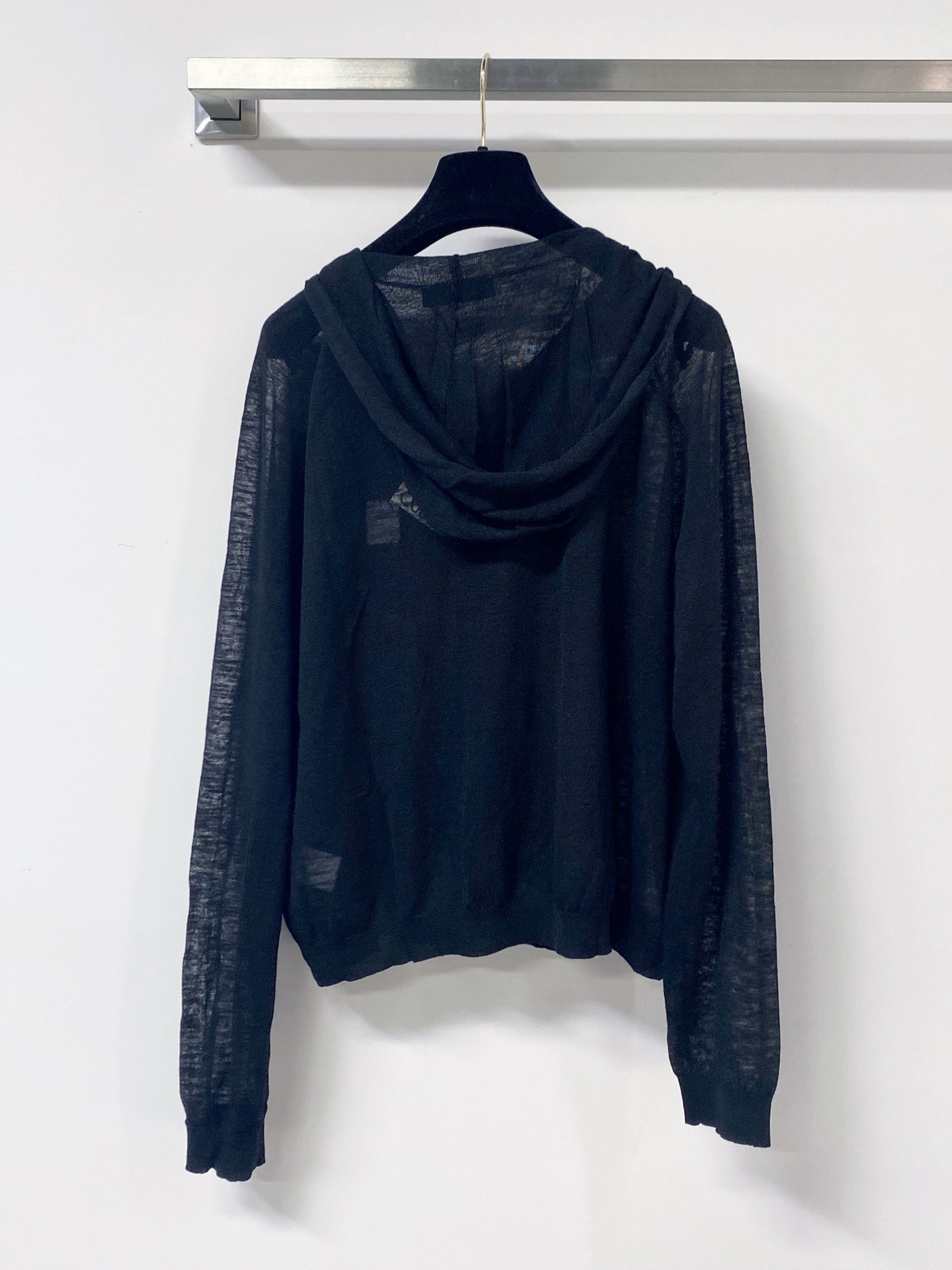 LOEWE 26S SHEER KNIT ZIP-UP HOODIE 597