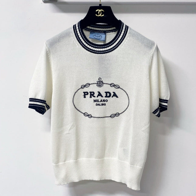 PRADA 26S SHORT-SLEEVE KNIT TOP 1176
