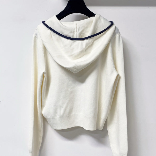 MIUMIU 26S ZIP-UP HOODED KNIT CARDIGAN 1462