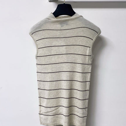 CHANEL 26S NECK SLEEVELESS KNIT TOP 1635