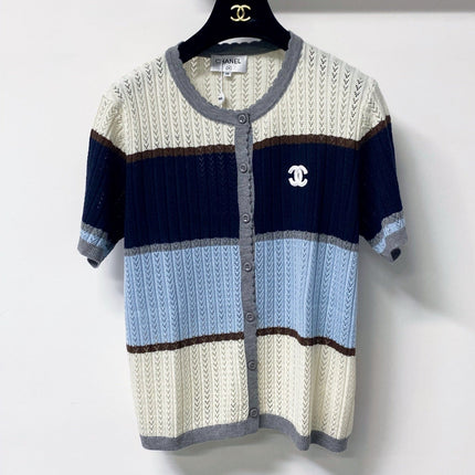 CHANEL 26S SHORT-SLEEVE KNIT CARDIGAN 1640