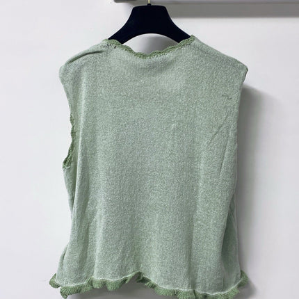 CHANEL 26S TRIM SLEEVELESS KNIT TOP 1642