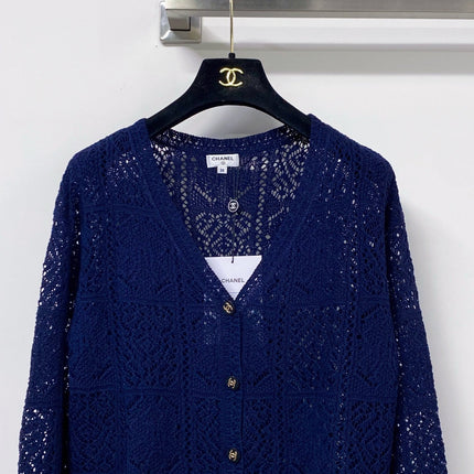 CHANEL 26S LACE KNIT V-NECK CARDIGAN 1524