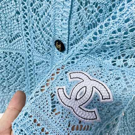CHANEL 26S LACE KNIT V-NECK CARDIGAN 1523