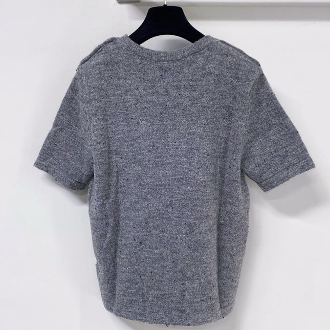 CHANEL 26S SHORT SLEEVE CREWNECK KNIT SWEATER 1506