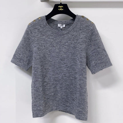 CHANEL 26S SHORT SLEEVE CREWNECK KNIT SWEATER 1506