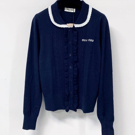 MIUMIU 26S COLLAR RUFFLE CARDIGAN 1334