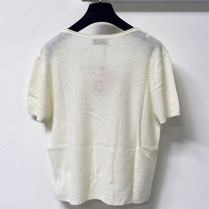 MIUMIU 26S SHORT-SLEEVE KNIT TOP 1288
