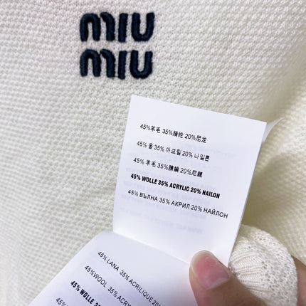 MIUMIU 26S SHORT-SLEEVE KNIT TOP 1288