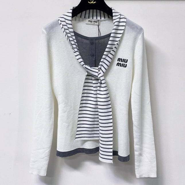 MIUMIU 26S LONG-SLEEVE KNIT TOP 1268