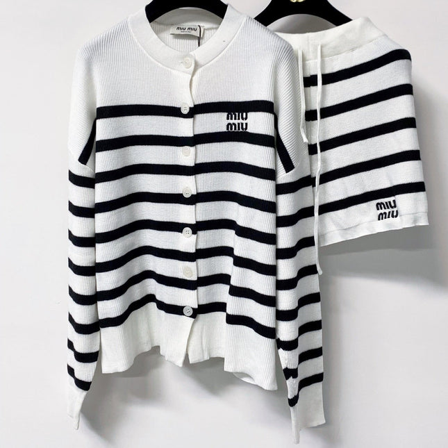 MIUMIU 26S KNIT CARDIGAN & MINI SKIRT SET 1425