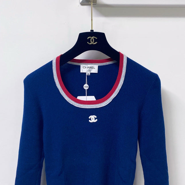 CHANEL 26S TRIM RIBBED KNIT TOP 1667