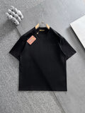 LORO PIANA CREWNECK T-SHIRT IN BLACK COTTON