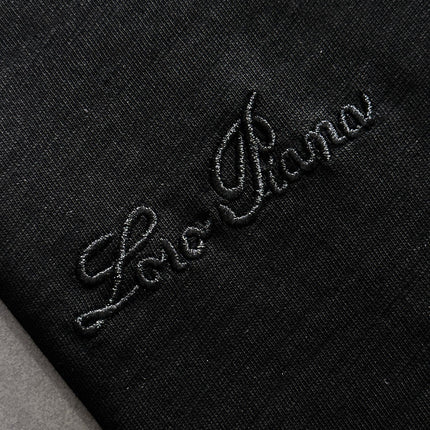 LORO PIANA CREWNECK T-SHIRT IN BLACK COTTON