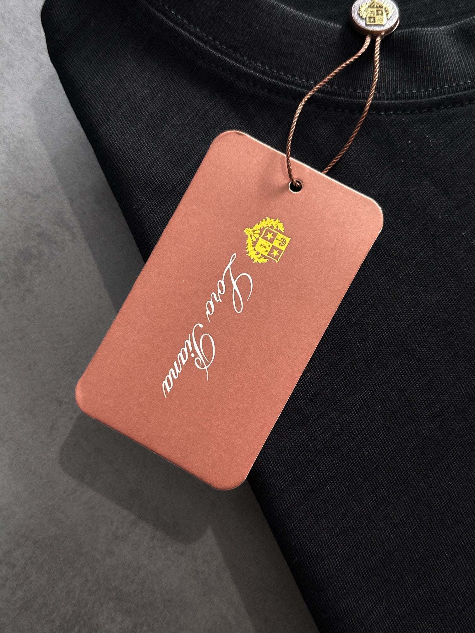 LORO PIANA CREWNECK T-SHIRT IN BLACK COTTON