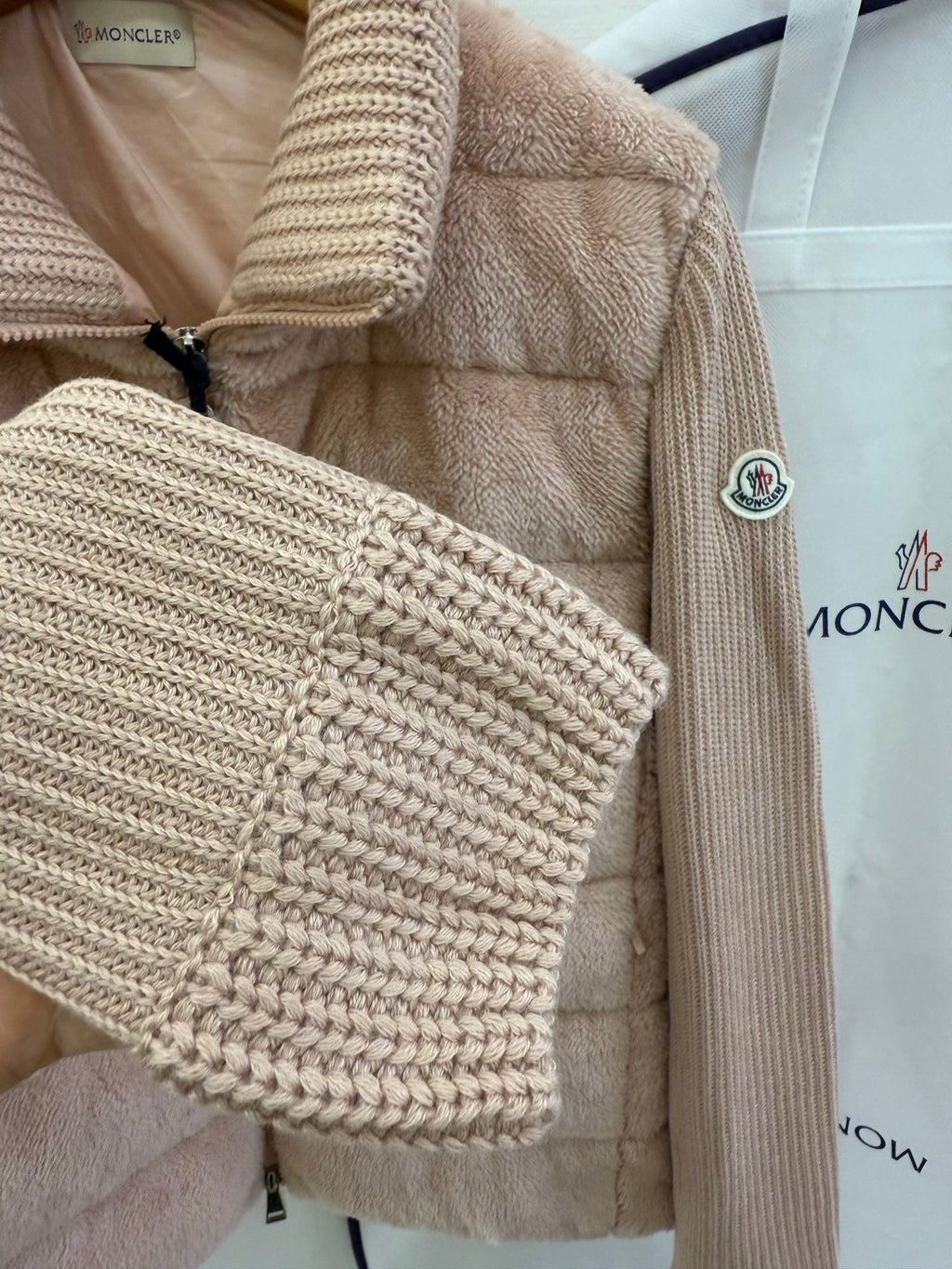 MONCLER 25S WOOL CARDIGAN IN PINK 067
