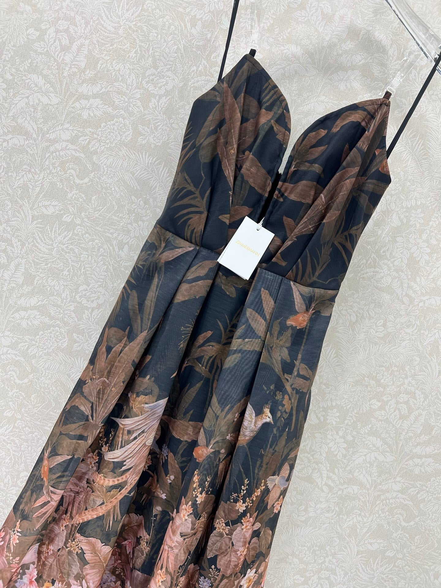 ZIMMERMANN STRAIGHT TUBE DRESS WITH HERRINGBONE PATTERN 269368