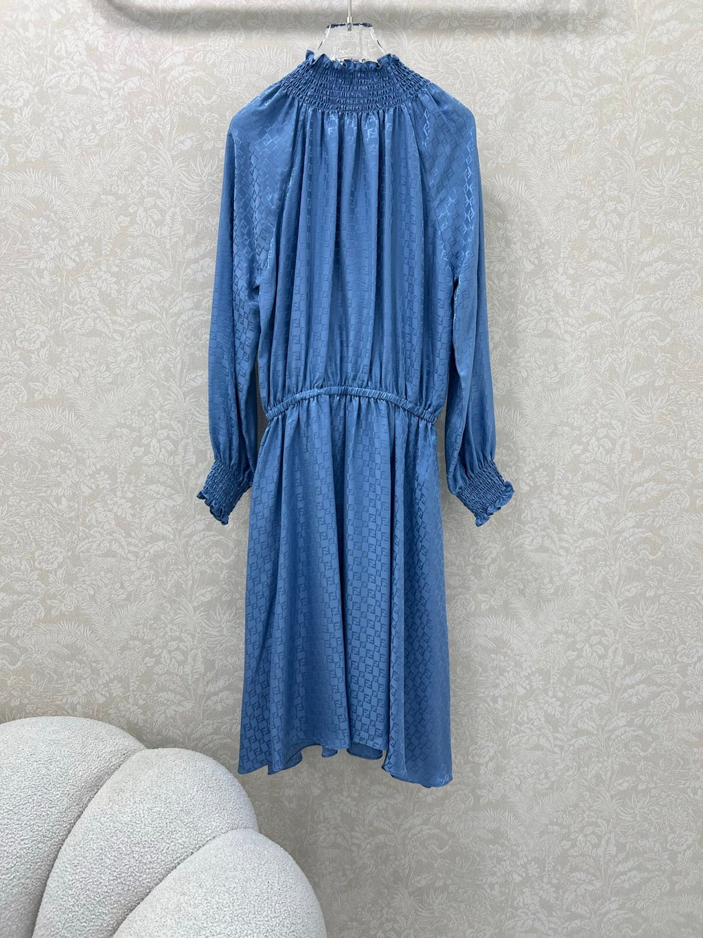 FENDI PATTERNED JACQUARD SILK DRESS 275108