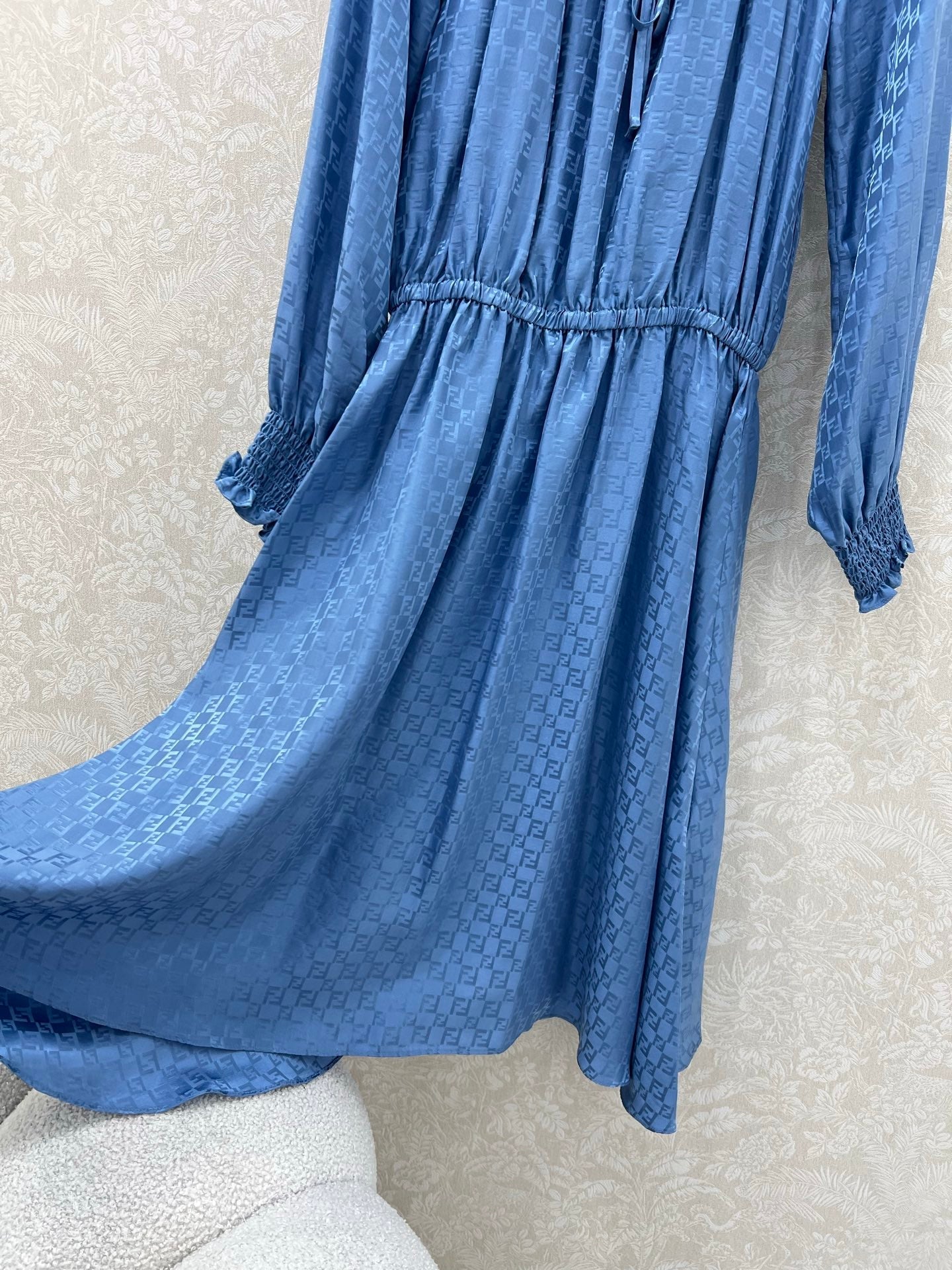 FENDI PATTERNED JACQUARD SILK DRESS 275108