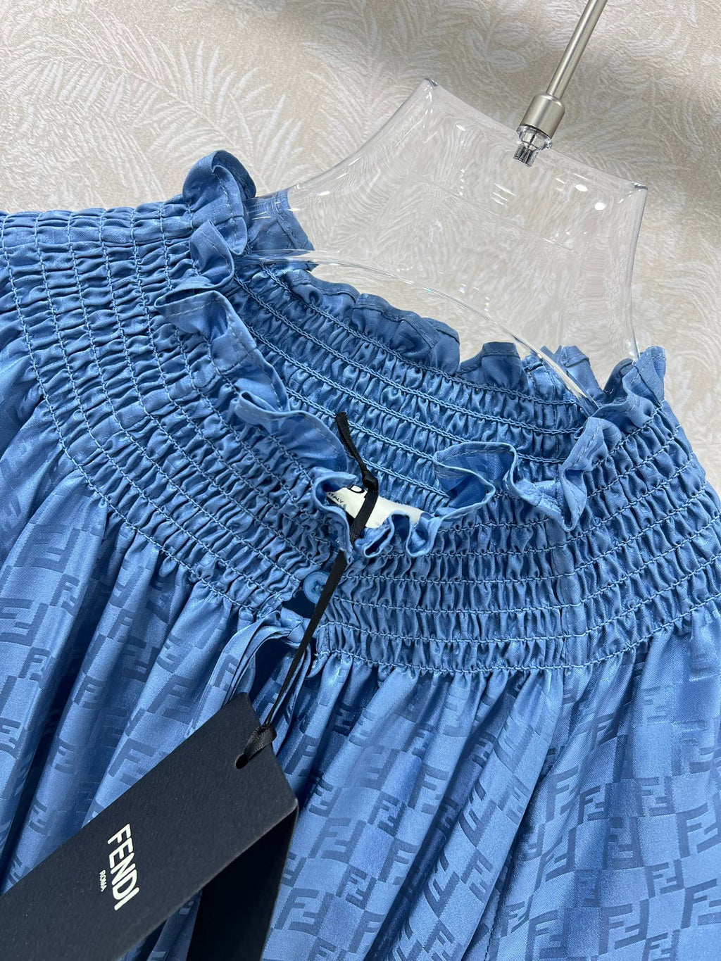 FENDI PATTERNED JACQUARD SILK DRESS 275108