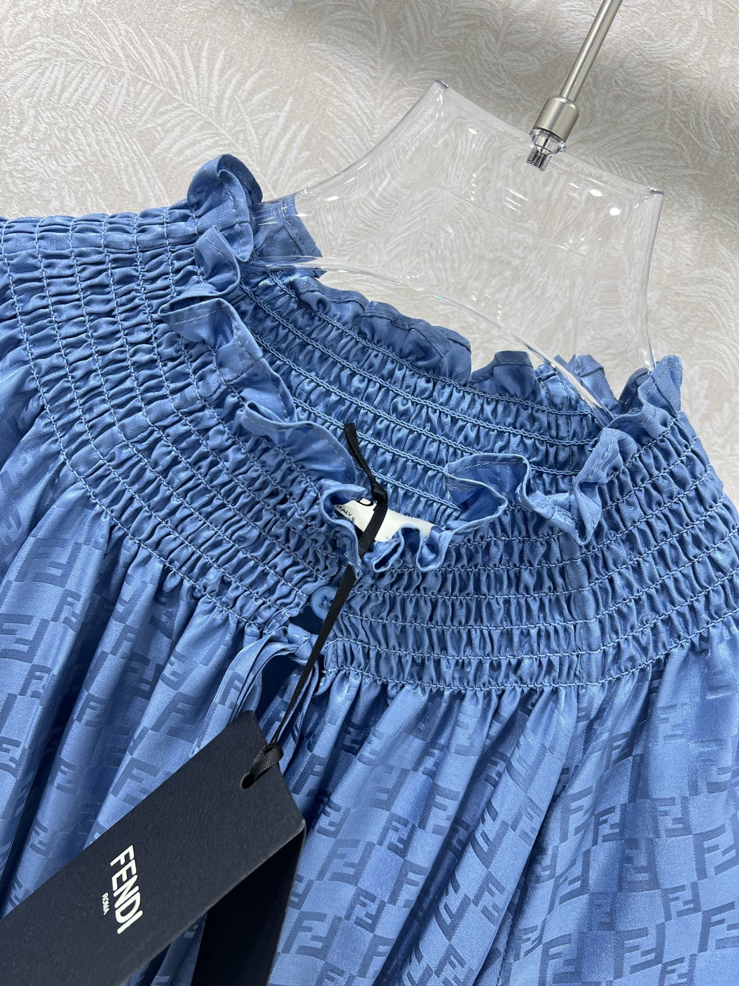 FENDI PATTERNED JACQUARD SILK DRESS 275108