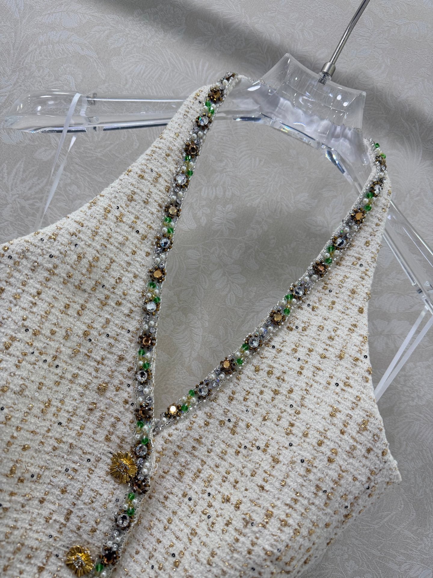 CHANEL 26S BEADED HALTER NECK VEST 821