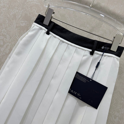 PRADA 26S HIGH WAISTED PLEATED MIDI SKIRT 770