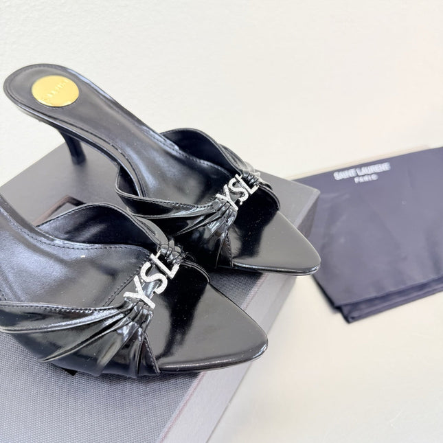 YSL 26S HIGH HEEL SANDALS 65 MM IN BLACK CALFSKIN