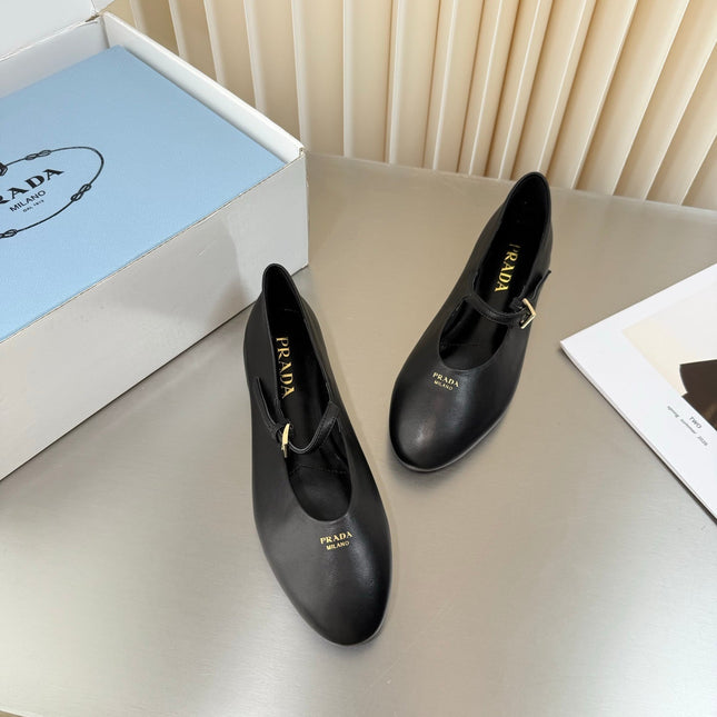 PRADA 26S BALLERINAS IN BLACK SMOOTH CALFSKIN