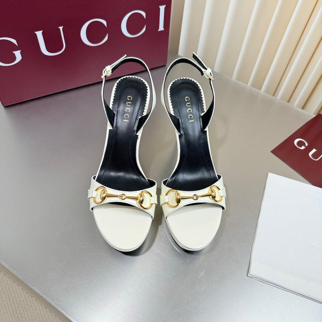 GUCCI 26S SLINGBACK PUMP 105 MM IN CREAM WHITE CALFSKIN