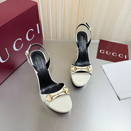 GUCCI 26S SLINGBACK PUMP 105 MM IN CREAM WHITE CALFSKIN
