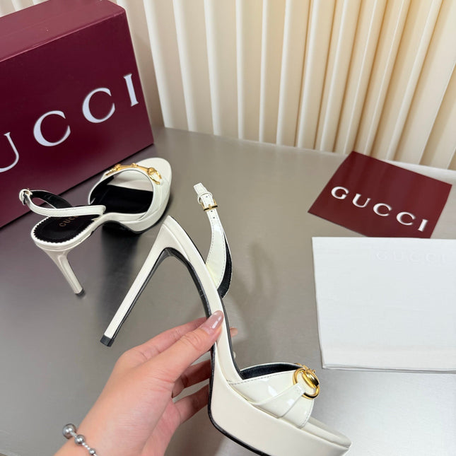 GUCCI 26S SLINGBACK PUMP 105 MM IN CREAM WHITE CALFSKIN