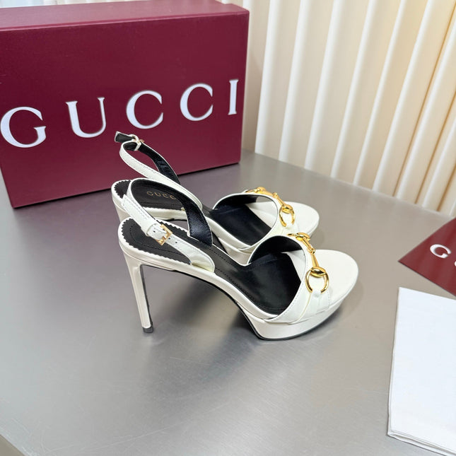GUCCI 26S SLINGBACK PUMP 105 MM IN CREAM WHITE CALFSKIN
