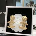CHANEL 26S DOUBLE C LOGO QUILTED DROP EARRINGS IN GOLD METAL 631885