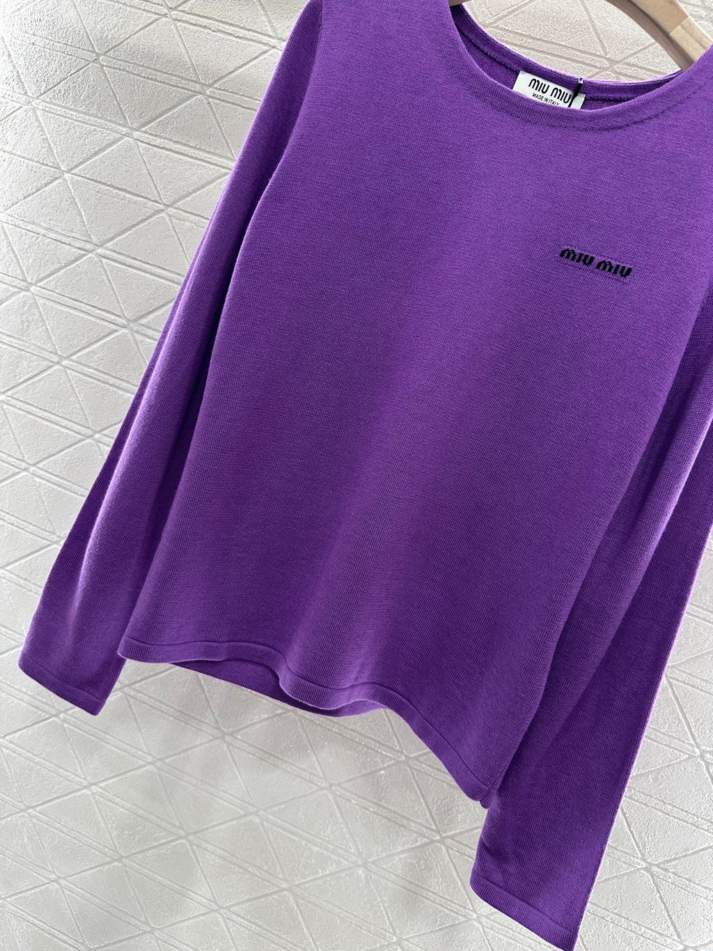 MIU 25S TEXT LOGO KNIT TOP 265531
