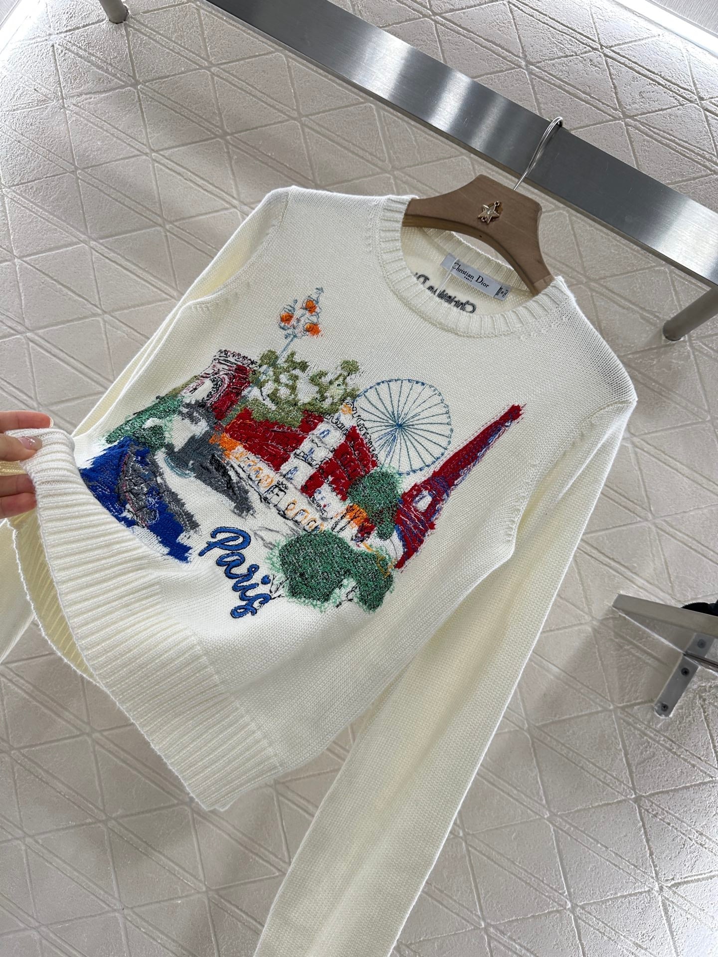 DIOR EMBROIDERED LANDSCAPE KNIT SWEATER 272312