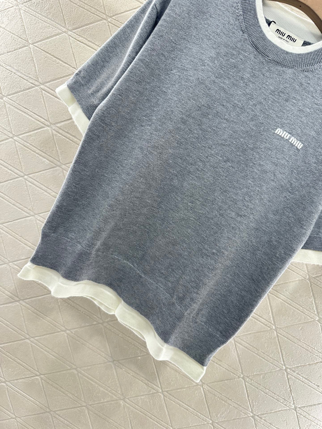 MIUMIU SHORT-SLEEVE KNIT TOP 276490