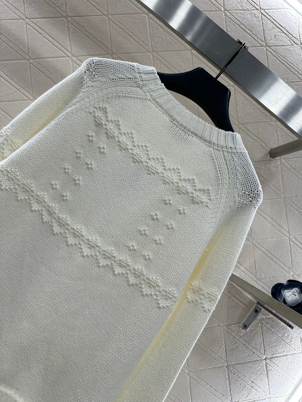CHANEL 25S EMBROIDERED CROCHET SWEATER 349