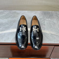 HM H-BUCKLE LOAFER GLOSSY BLACK CALFSKIN