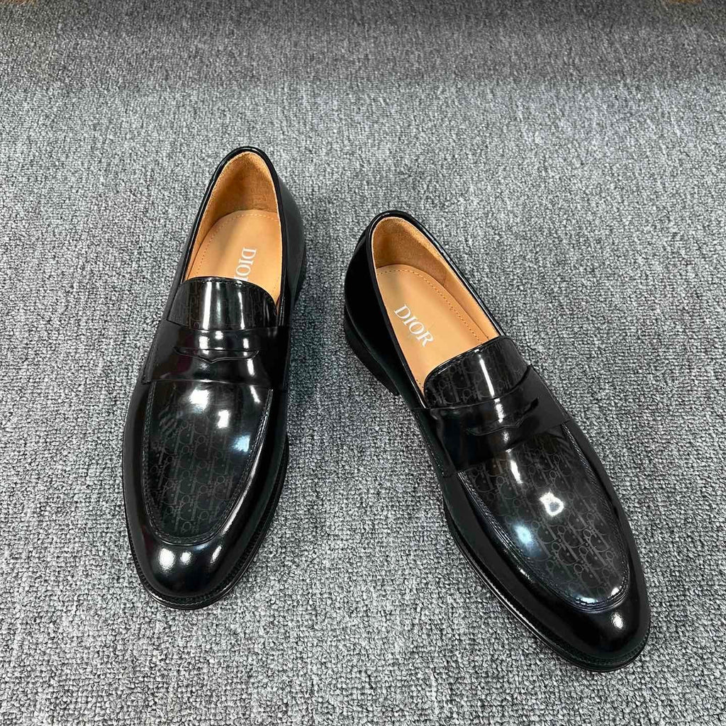 CD GRANVILLE LOAFER  GLOSSY BLACK MONOGRAM LAMBSKIN