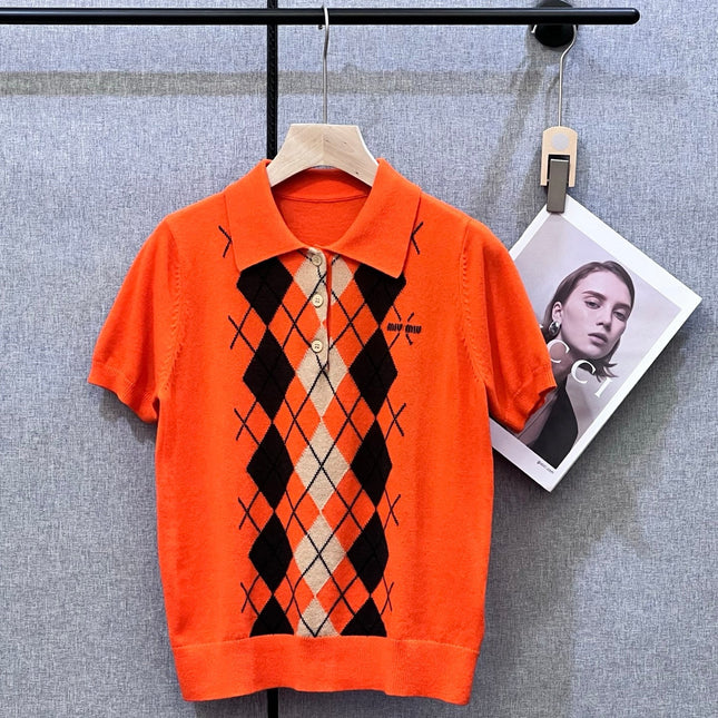 MIUMIU KNIT POLO SHIRT STYLE 394